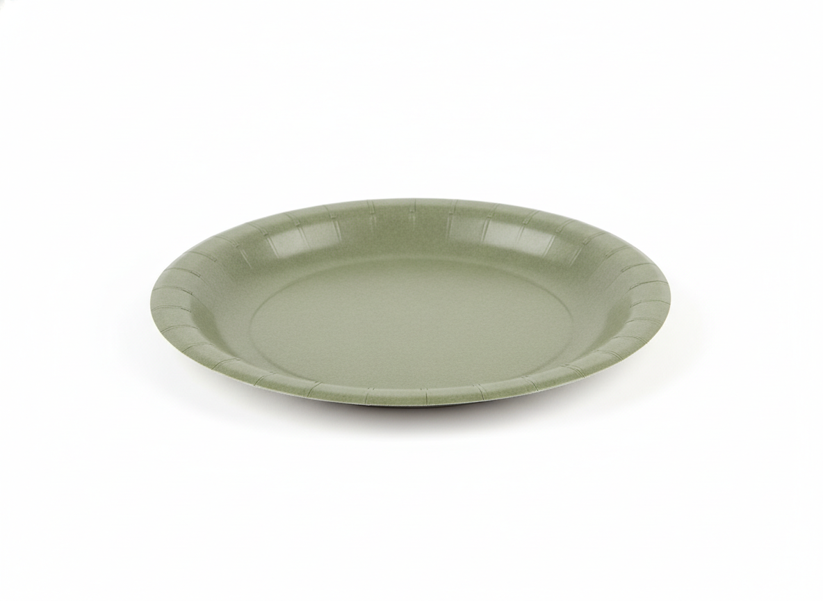 Khaki green party paper plate · 7 inch · Khaki Green