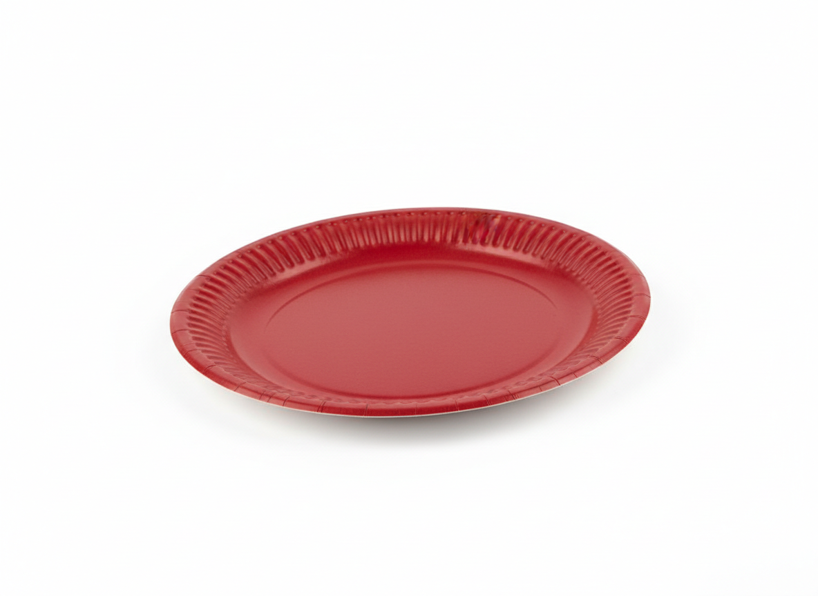 Red party paper plate · 7 inch · Red
