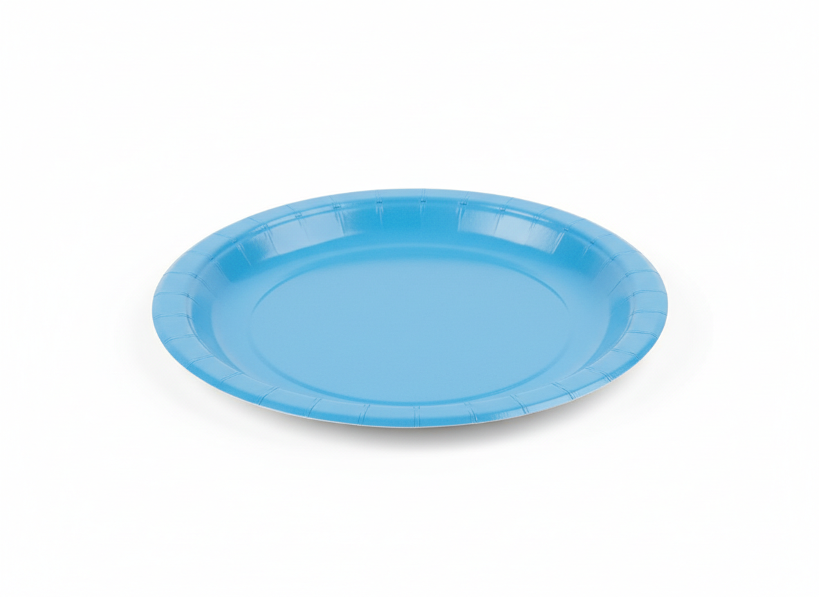 Sky blue party paper plate · 7 inch · Sky Blue