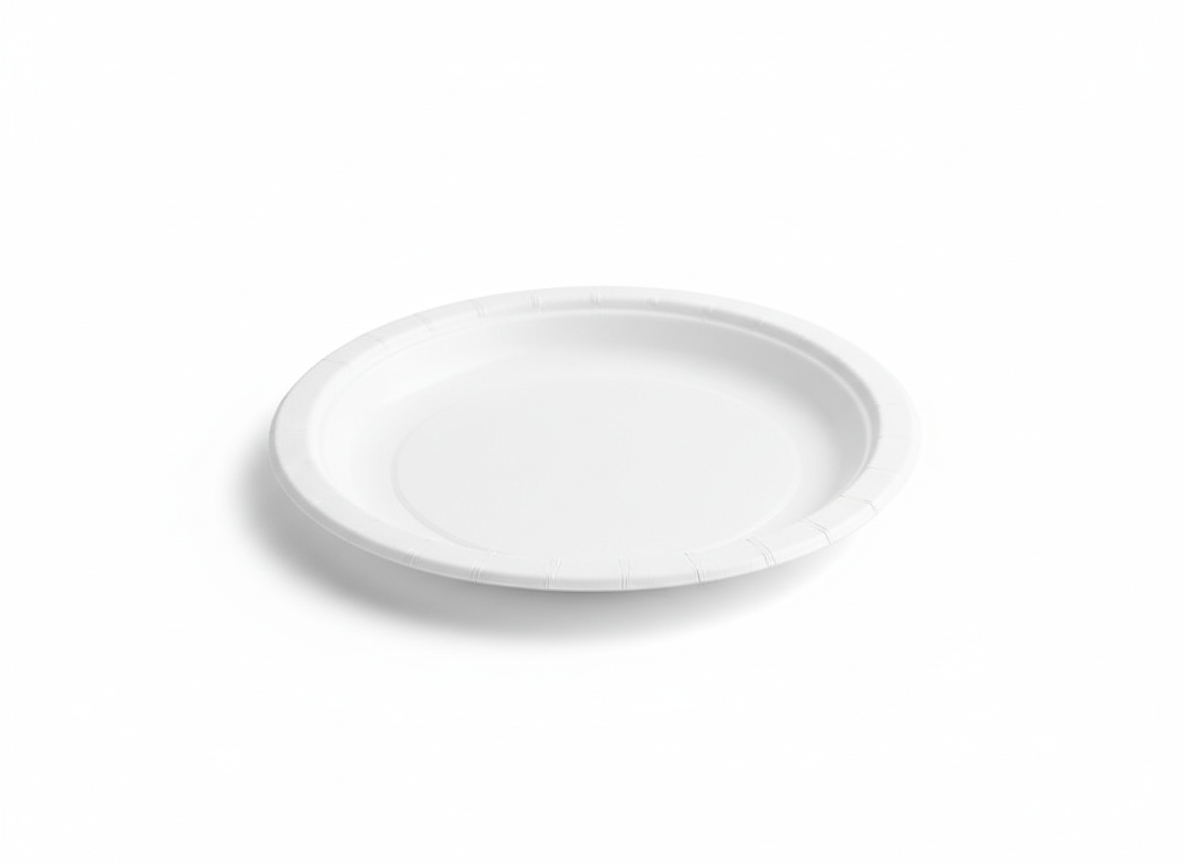 White party paper plate · 7 inch · White