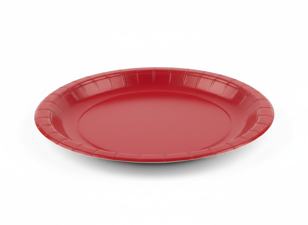 Red party paper plate · 9 inch · Red