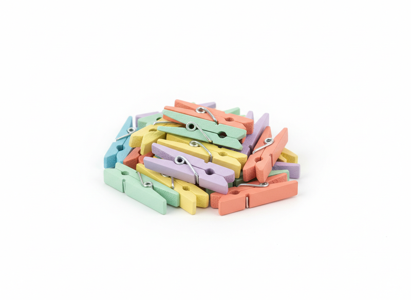 Mini wooden pegs colors