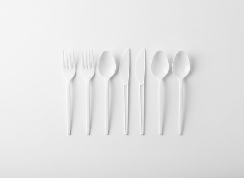 Black set plastic HD cutlery