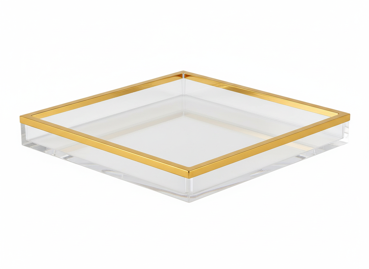 Acrylic premium with square tray · Gold Silver · 20x20x5