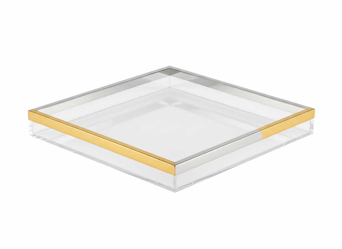 Acrylic premium with square tray · Gold Silver · 30x30x5