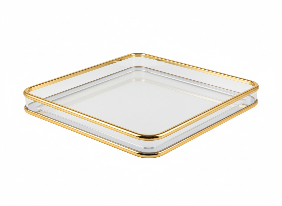 Acrylic premium with square tray · Gold Silver · 40x40x5