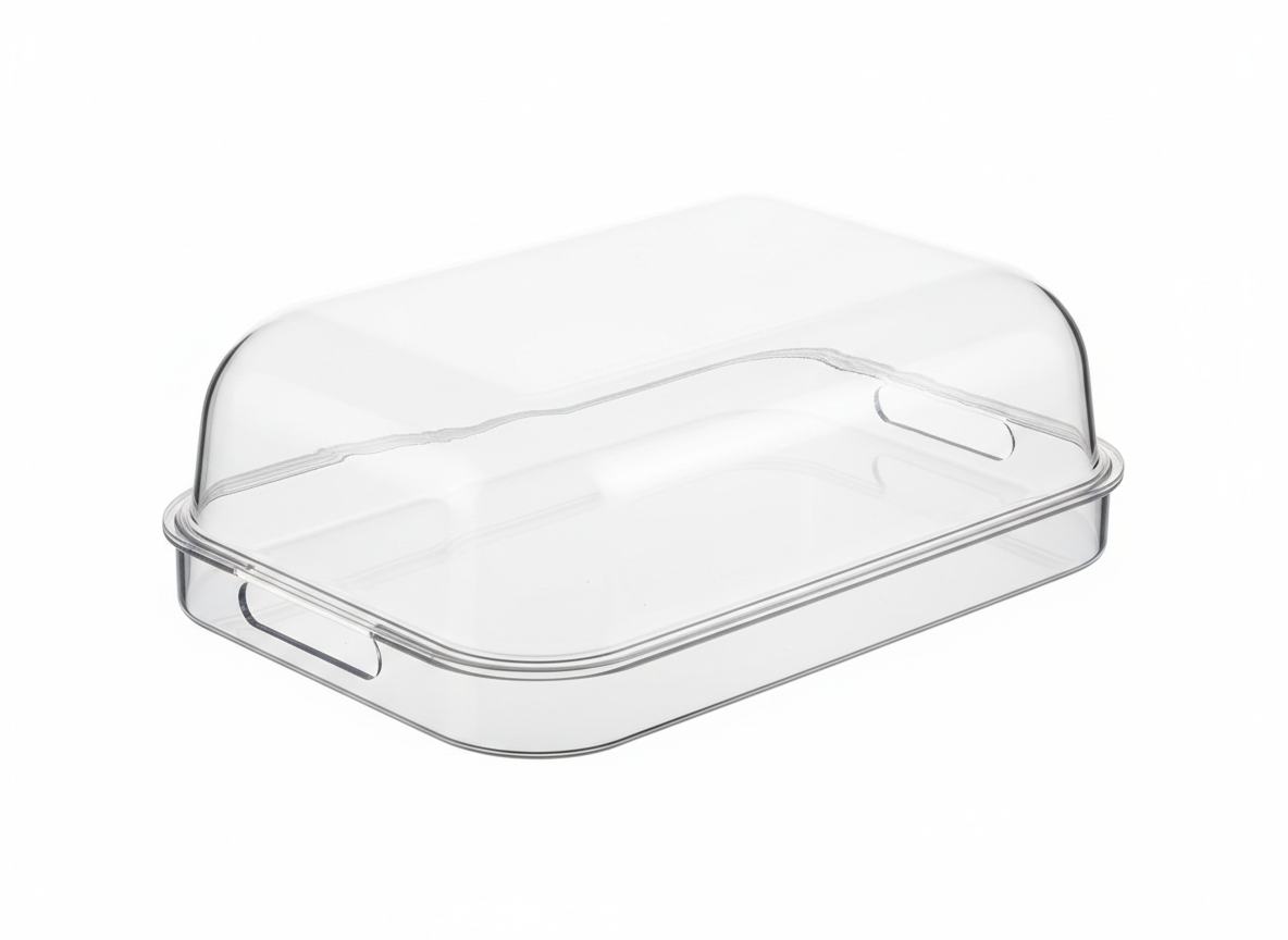 Acrylic serving tray with lid · 40x20x4
