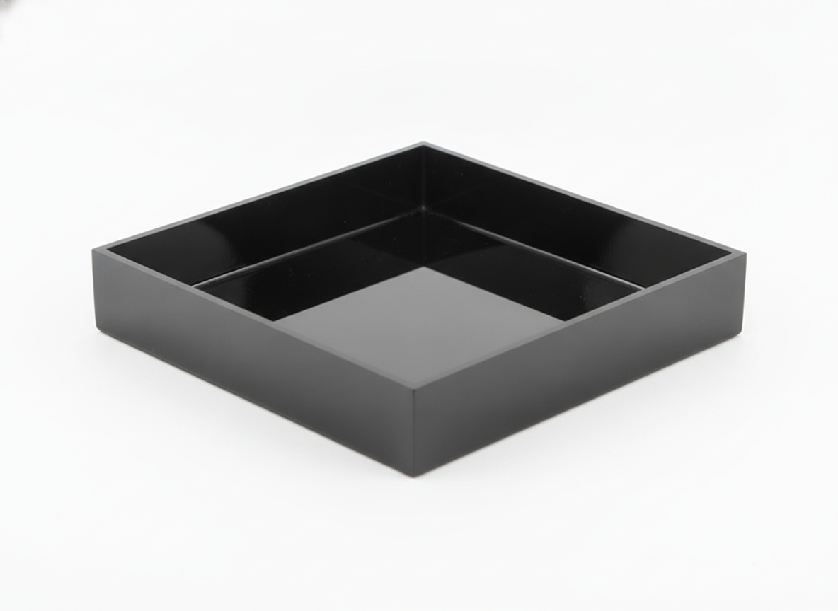 Black acrylic square tray · Black · 10 x 10 x 5 cm
