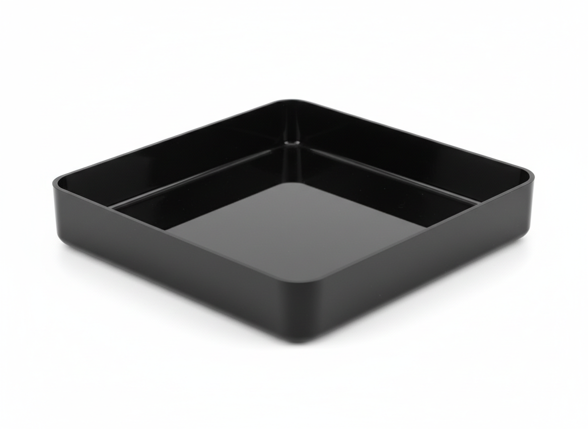 Black acrylic square tray · Black · 20 x 20 x 5 cm