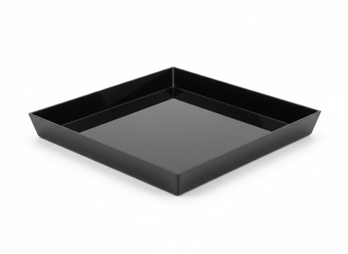 Black acrylic square tray · Black · 30 x 30 x 5 cm