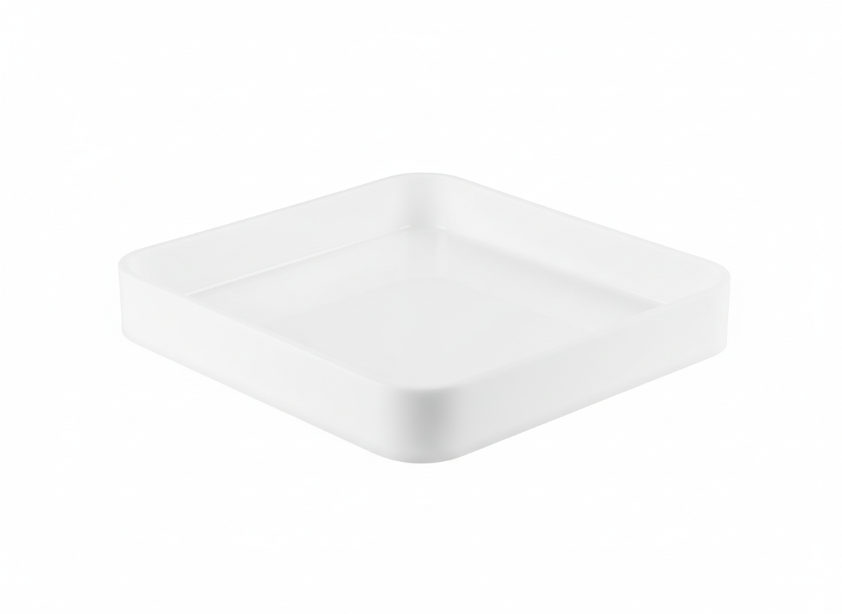 White acrylic square tray · White · 30 x 30 x 5 cm