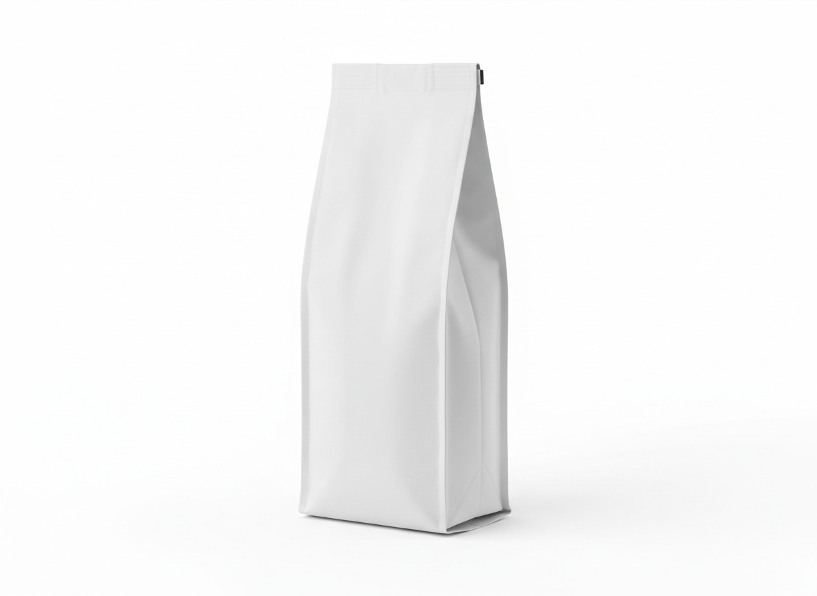 White with side gusset flat bottom bag · White · 1000g