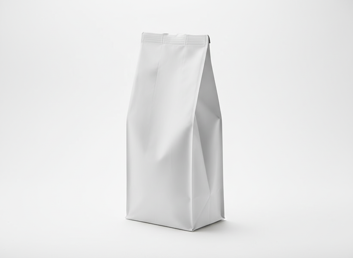 White with side gusset flat bottom bag · White · 500g