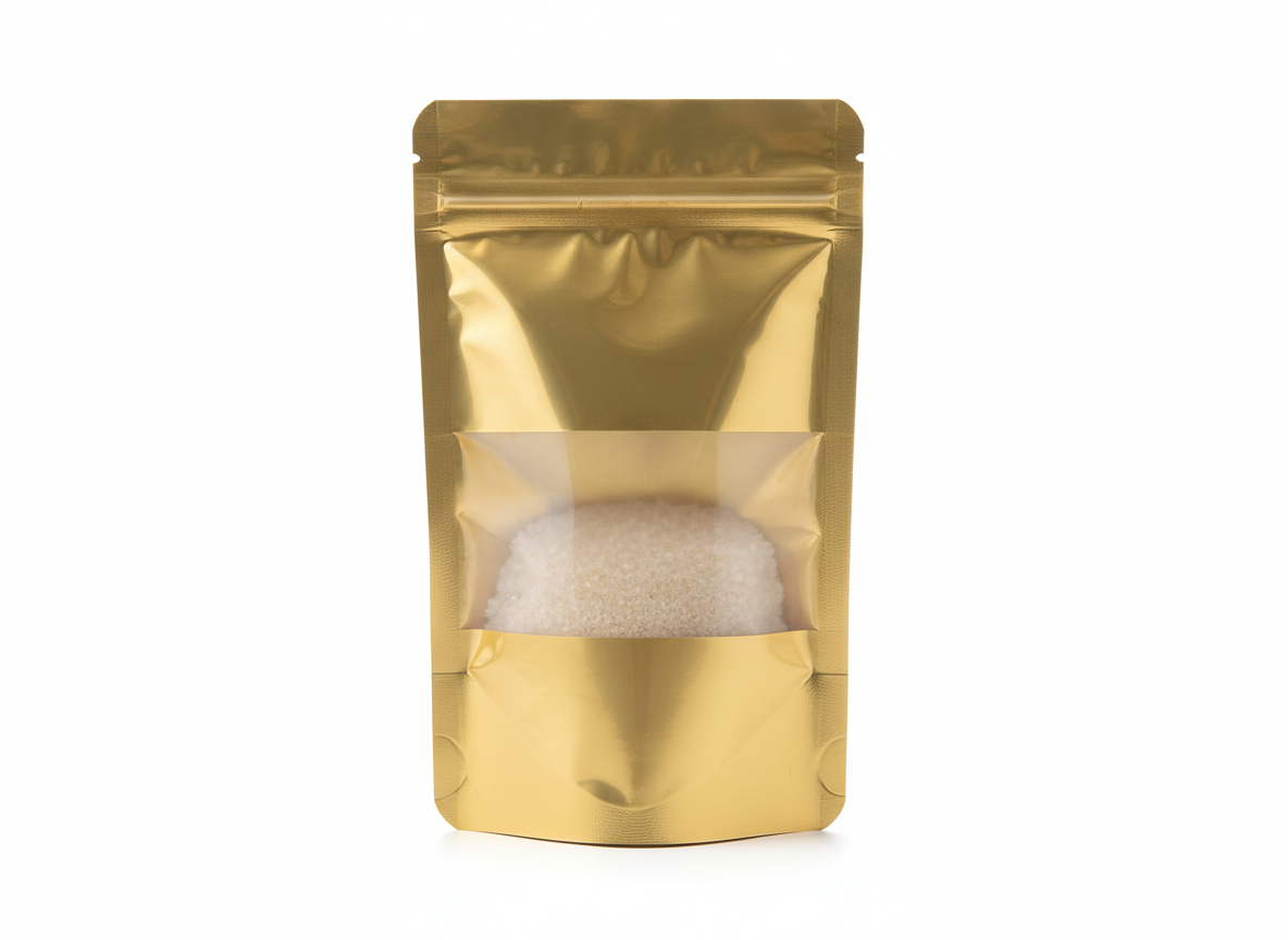 Gold with window foil zipper bag · Gold · 14×10cm