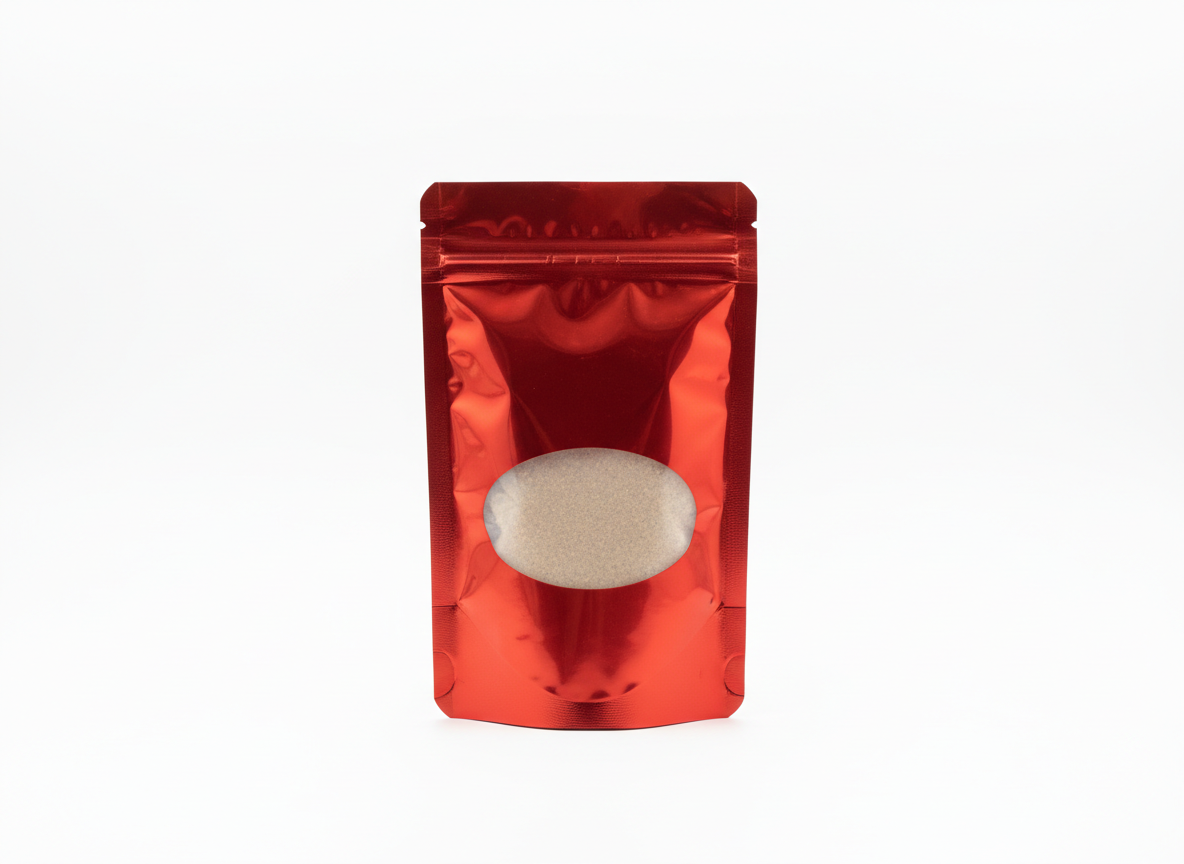 Red with window foil zipper bag · Red · 15×8cm