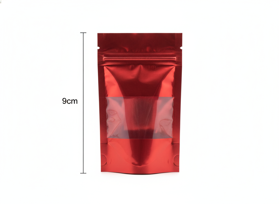Red with window foil zipper bag · Red · 9×5cm