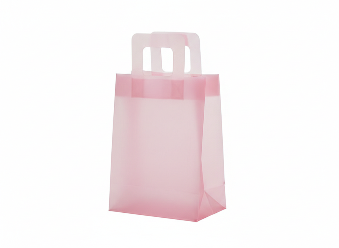Pink with square handle nylon bag · Pink · 18×10×20cm