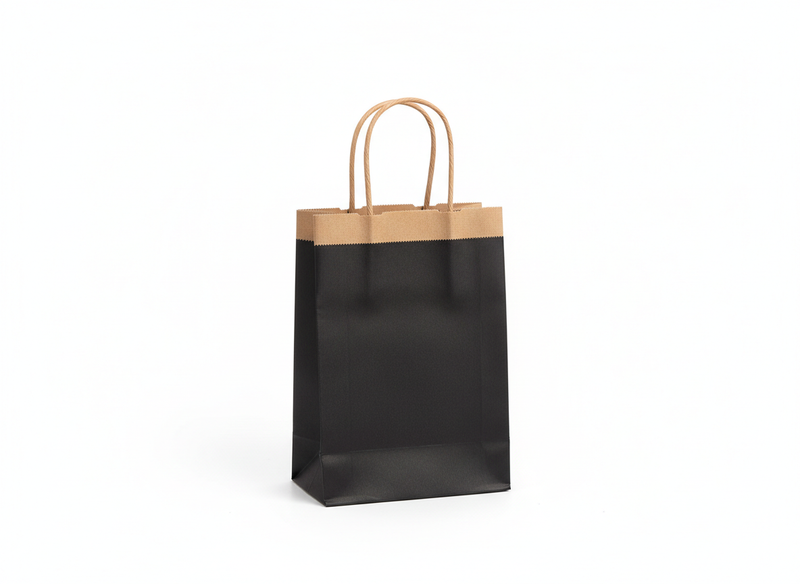 Black brown paper bag