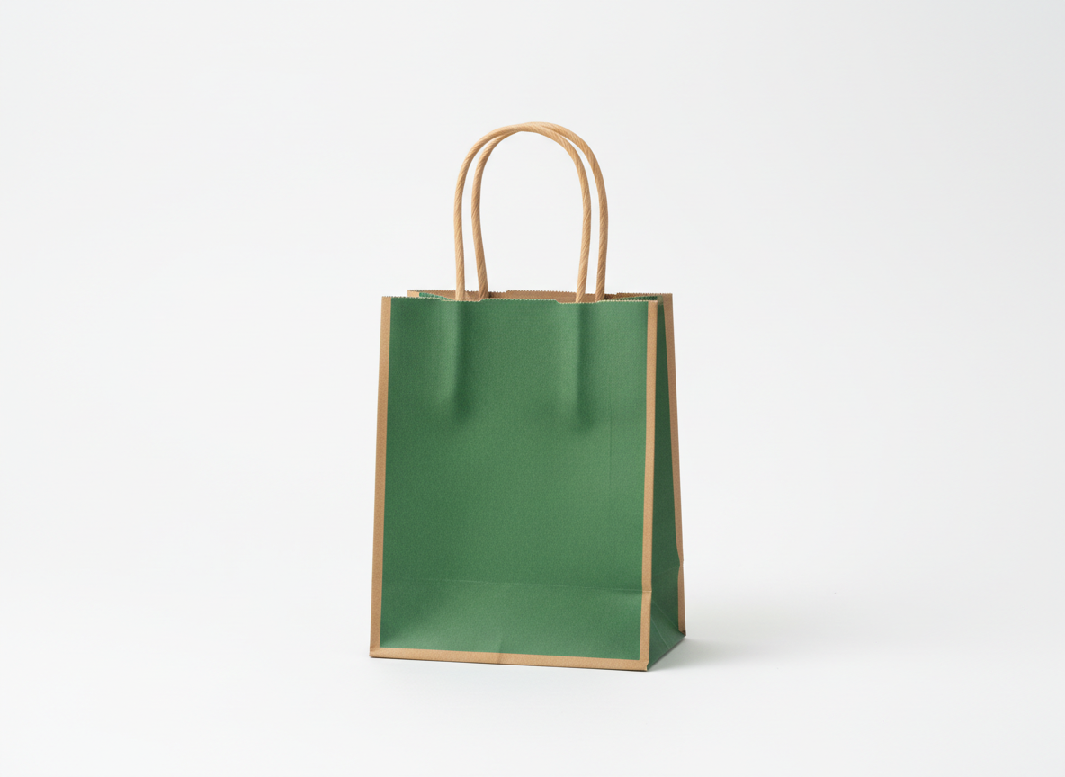 Green brown paper bag