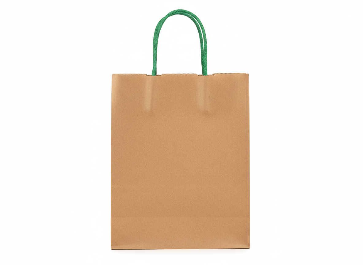 Kraft green handle paper bag