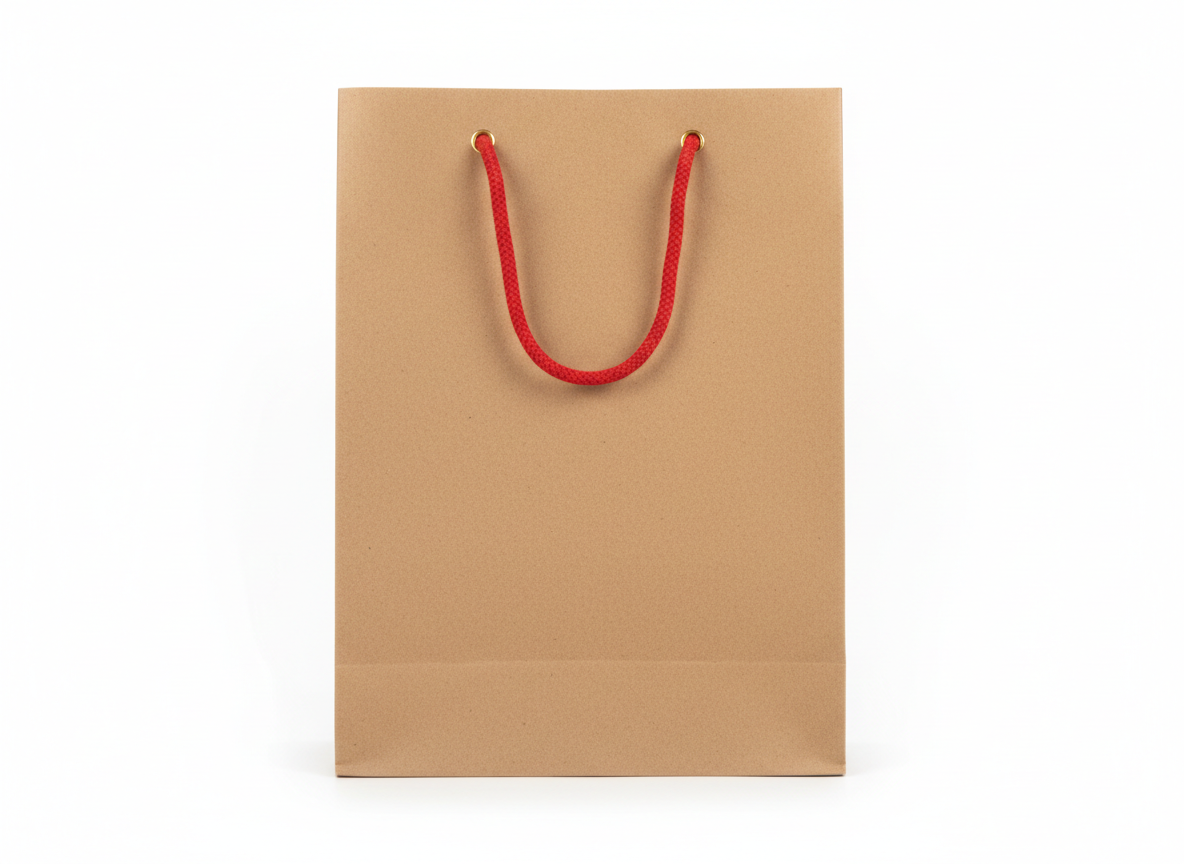 Kraft red handle paper bag