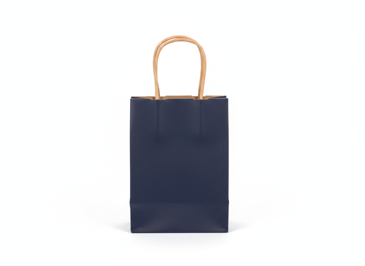 Navy brown paper bag