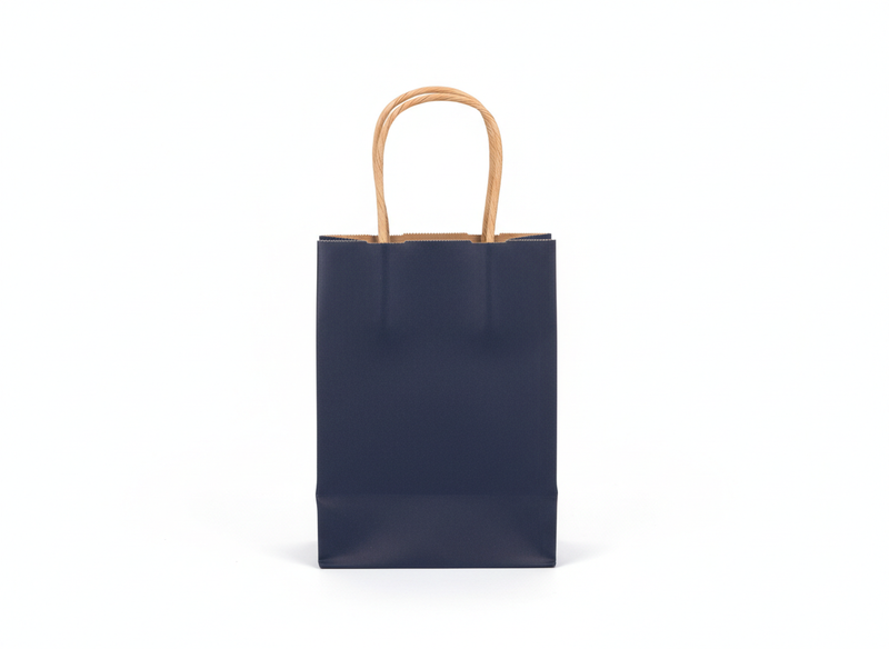 Navy brown paper bag