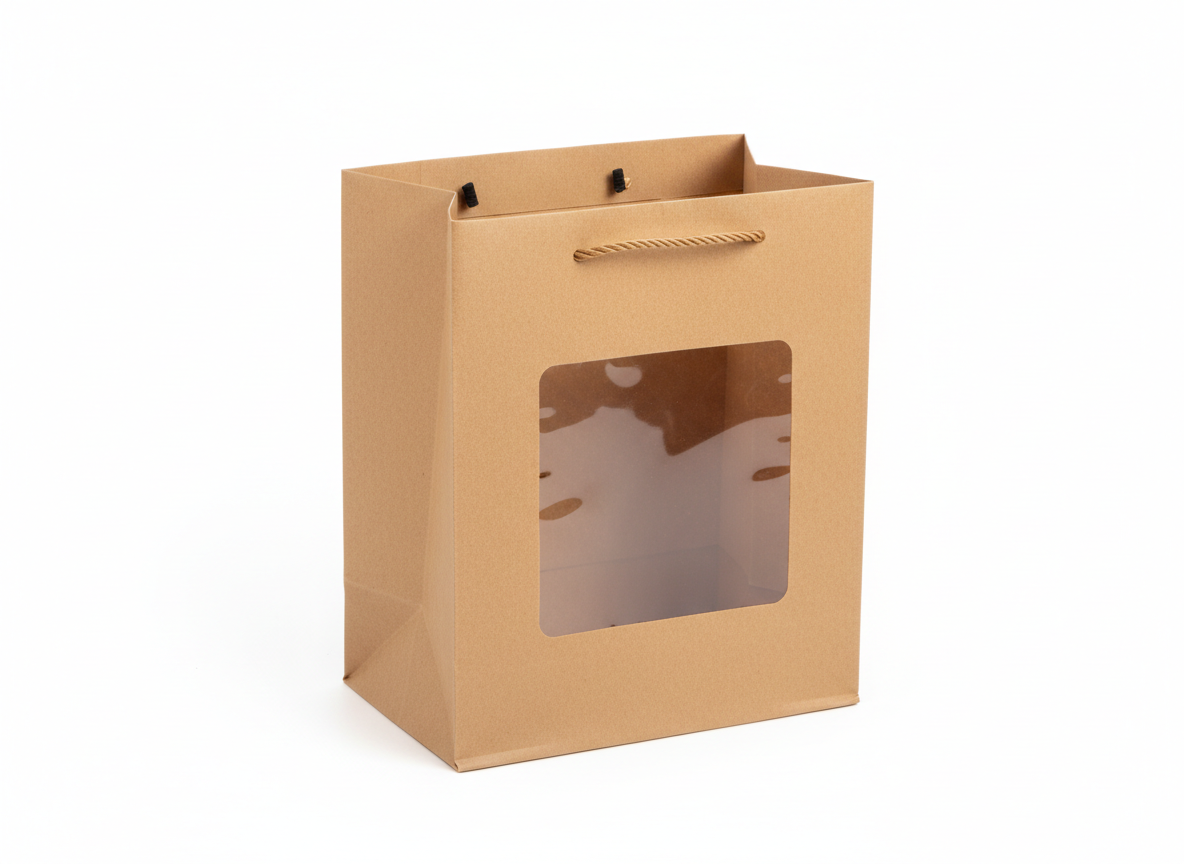 Bags clear window paper bag · Bags with Clear Window · 30 x 30 x 30 cm