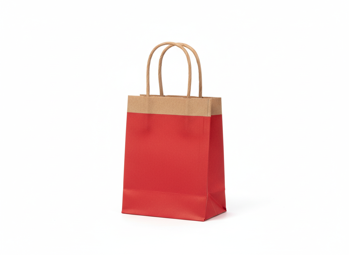 Red brown paper bag