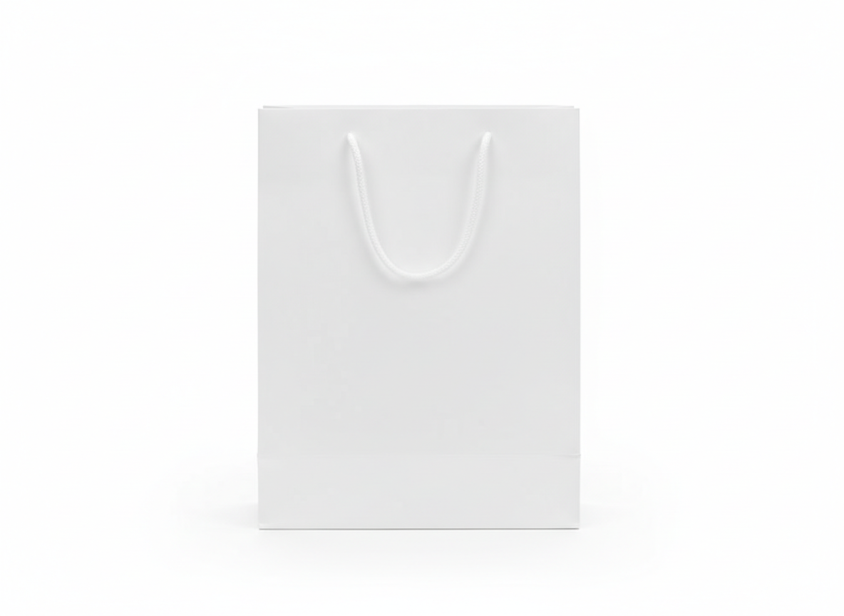 White paper bag · White · Medium 35x33x20 cm
