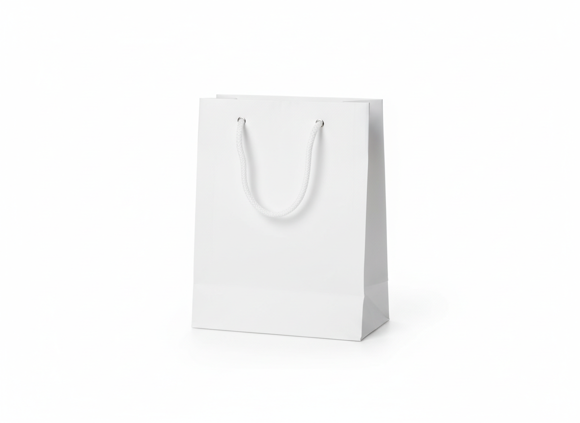White paper bag · White · Small 31x26x12 cm
