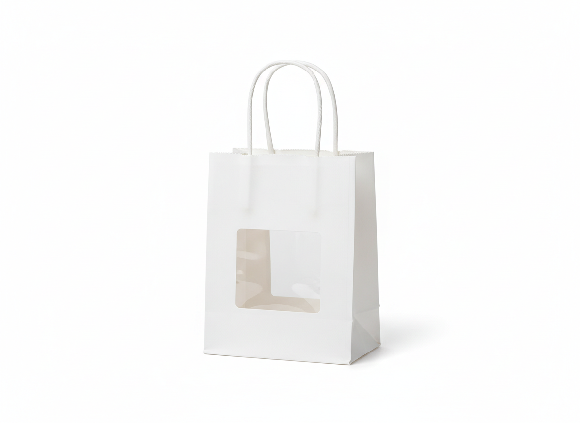 White with window paper bag · White · 10 x 10 x 10 cm