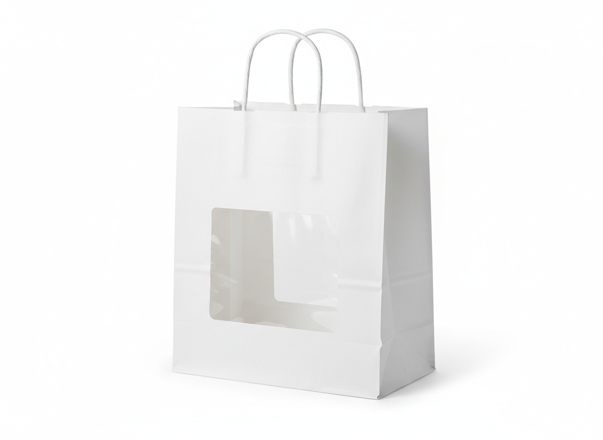 White thick with window paper bag · White Thick · 29x35x33 cm