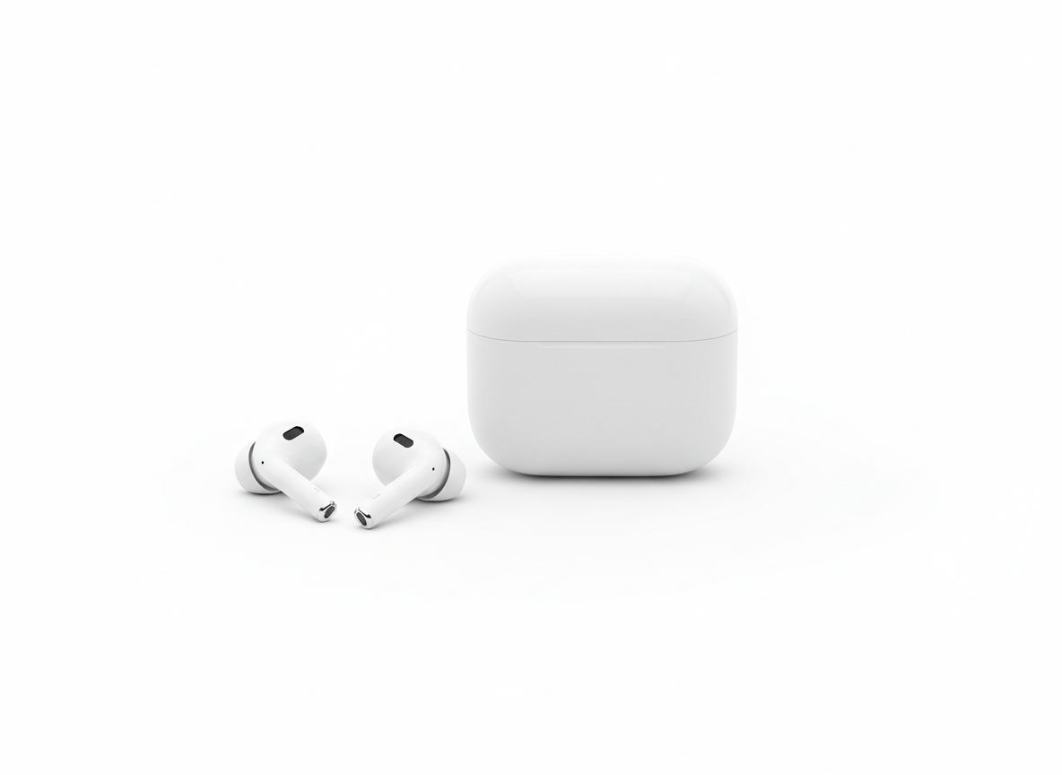 Branded wireless earbuds · blank