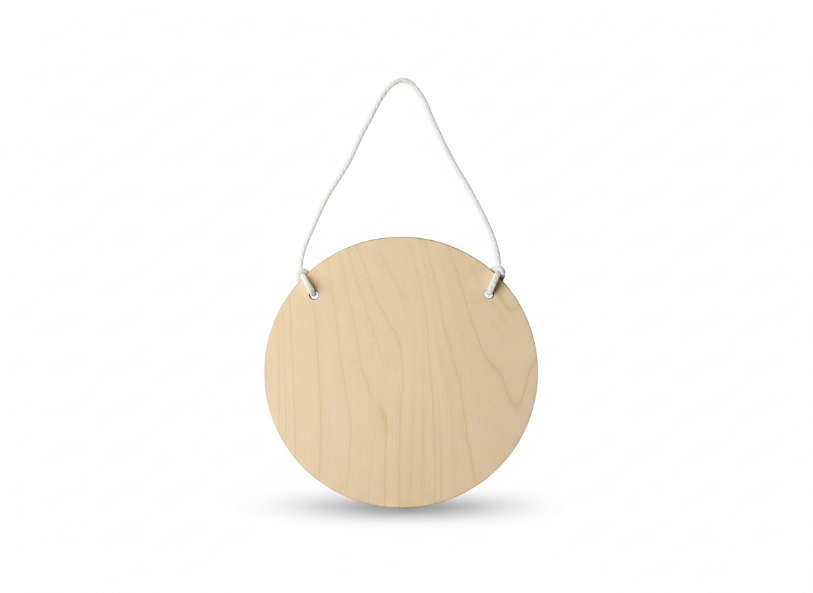 Wooden hanging sign · blank