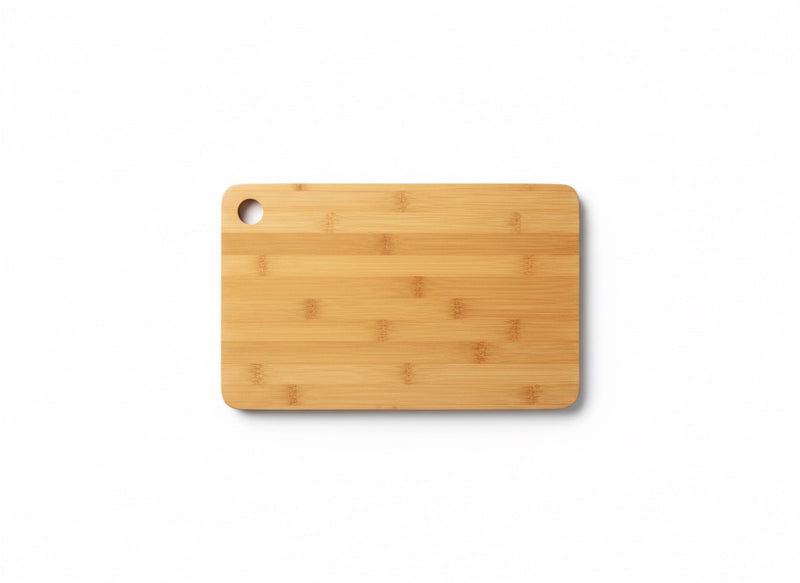 With steel handle bamboo cutting board