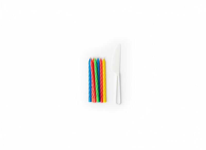 Hbd candles plastic knife