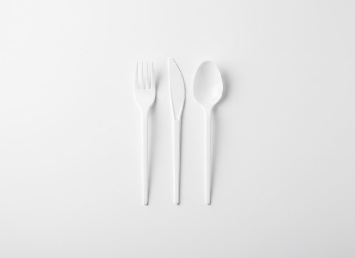 Compostable black set cutlery