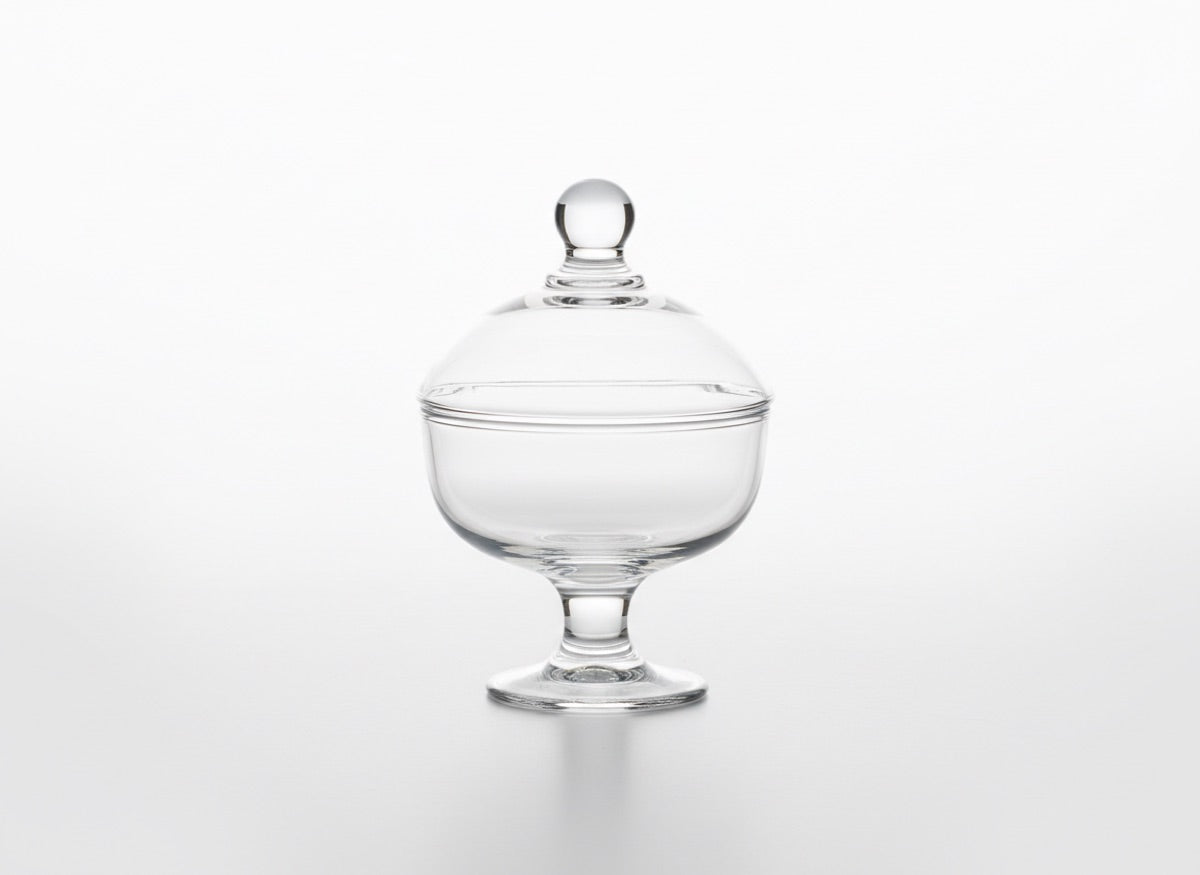 Glass bowl wooden tray
