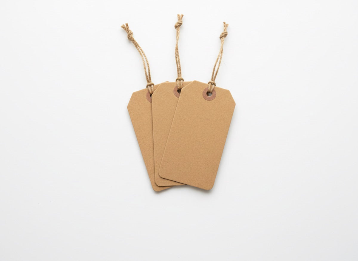 White round paper tags