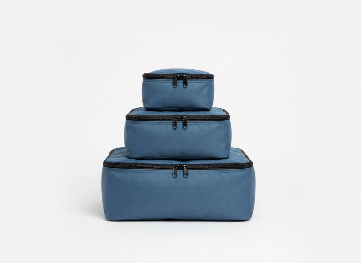 Turquoise travel packing cubes