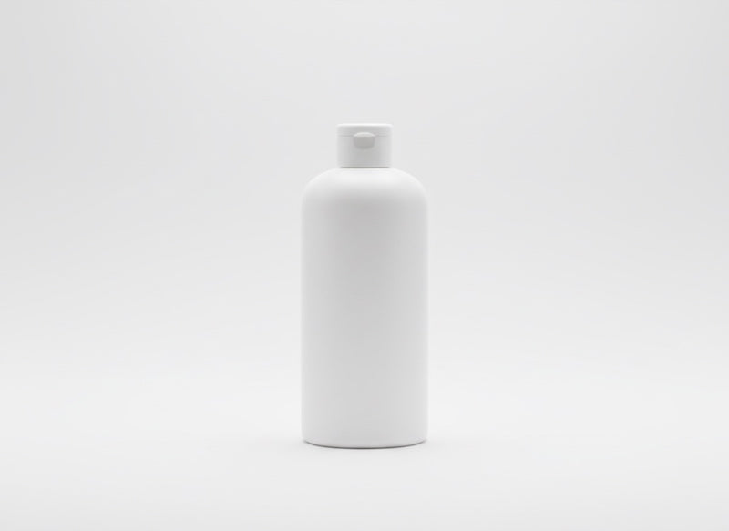 Black cap lotion bottle